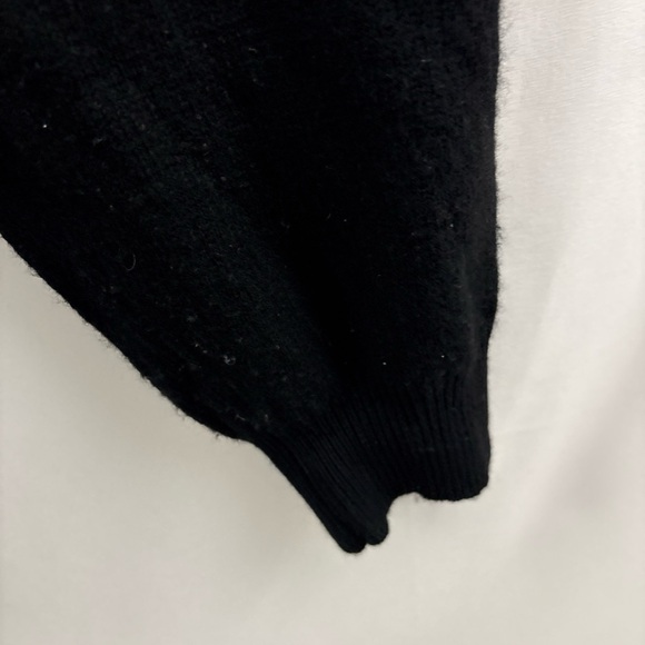 Alan Flusser Sweater Mens Large Black Solid V-neck 100% Cashmere Knit Pullover - Picture 4 of 6